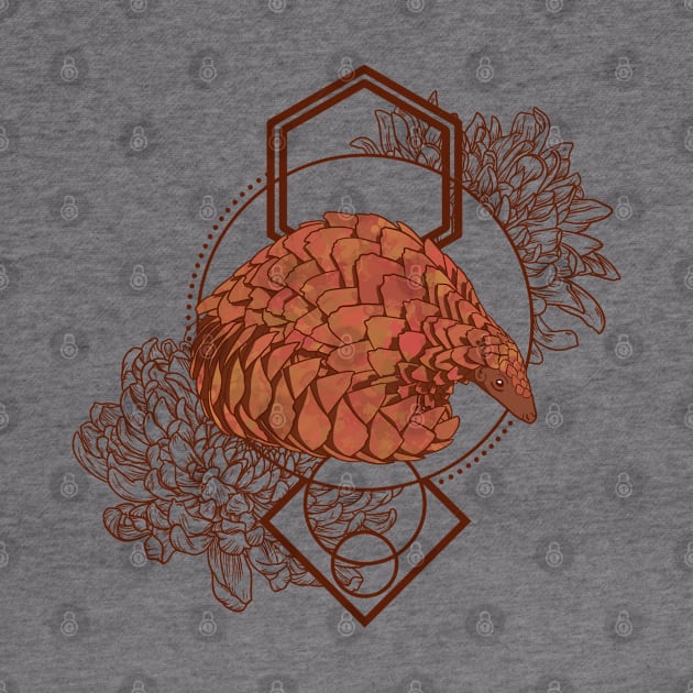 Floral Pangolin by RiaoraCreations